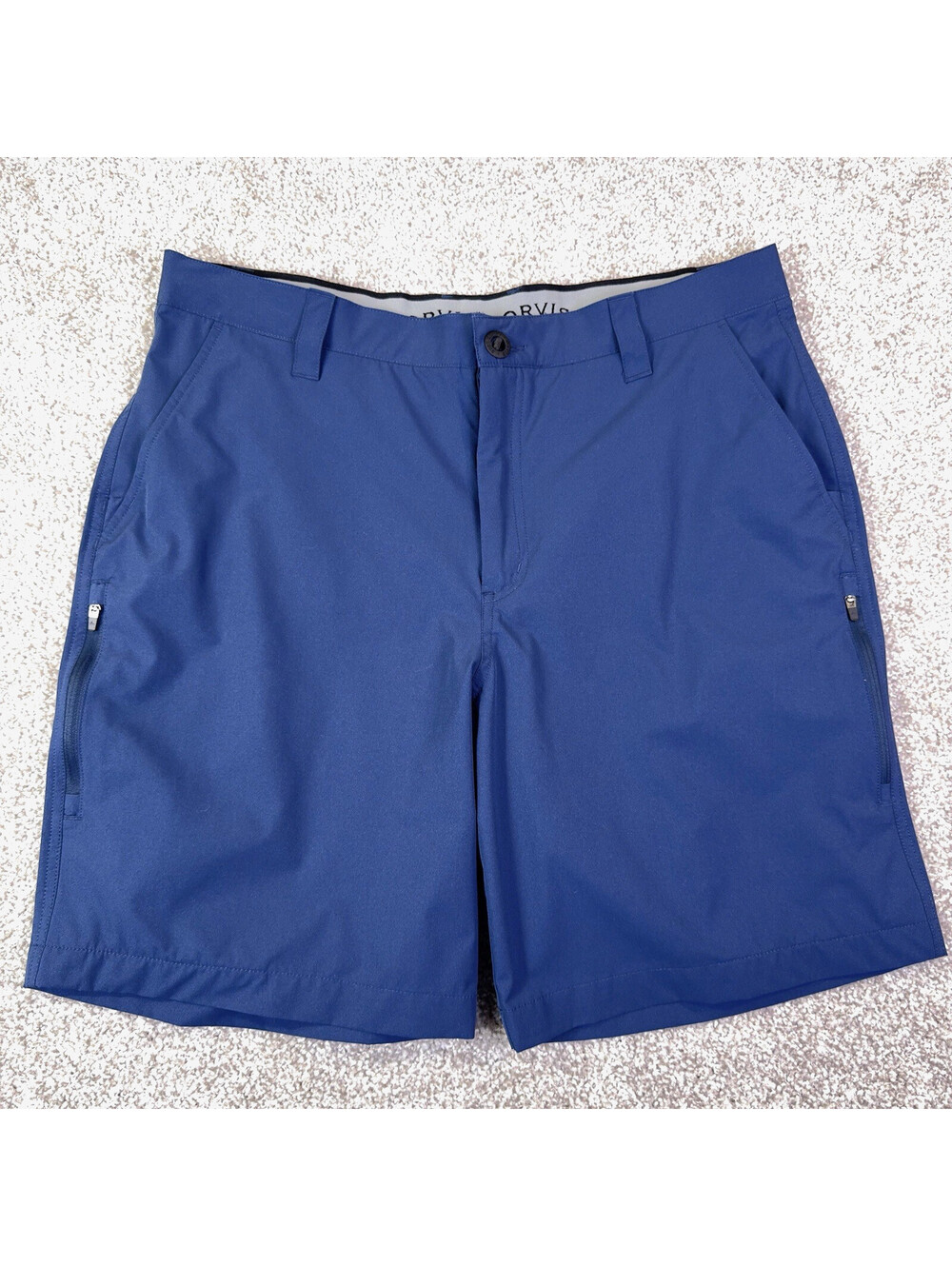 Orvis Tech Shorts Mens 36 Blue Performance Hiking Zip Pocket Activewear Fishing